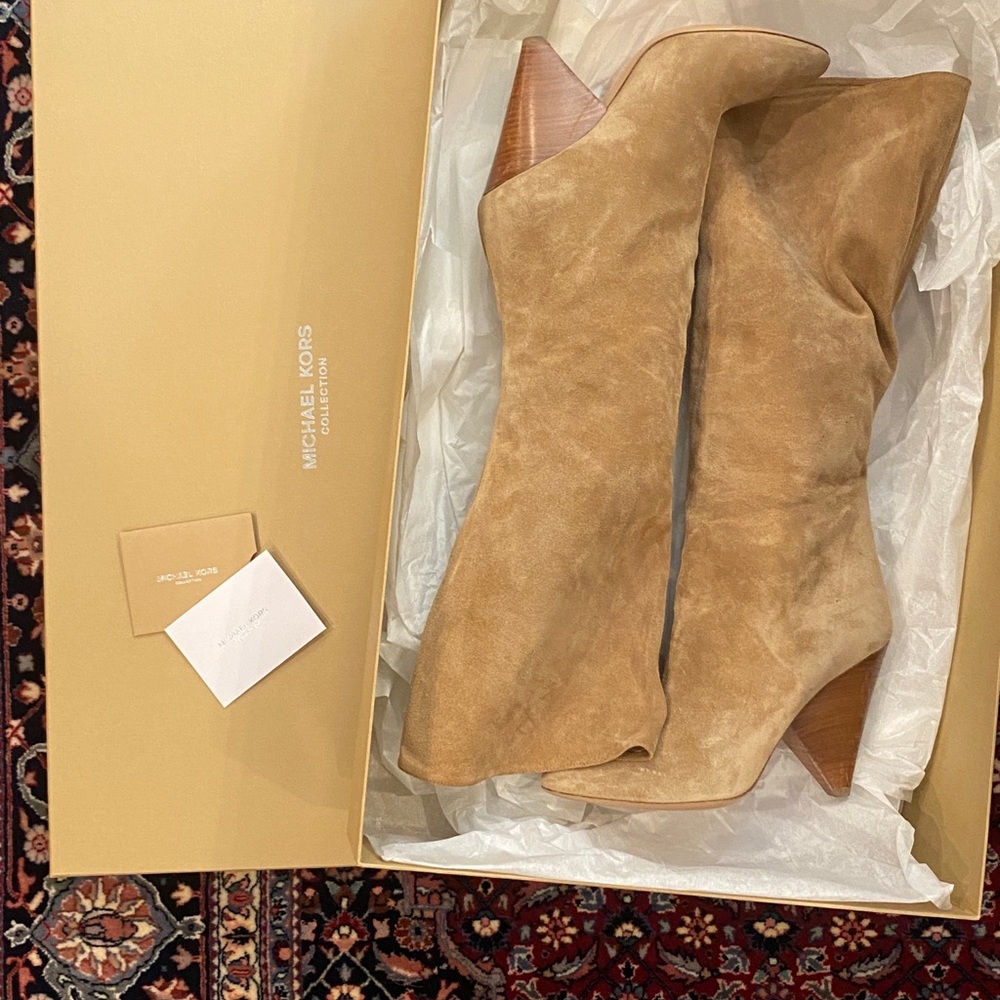 Michael Kors Collection: Belinda Runway Knee High Boot in Suede 🌸